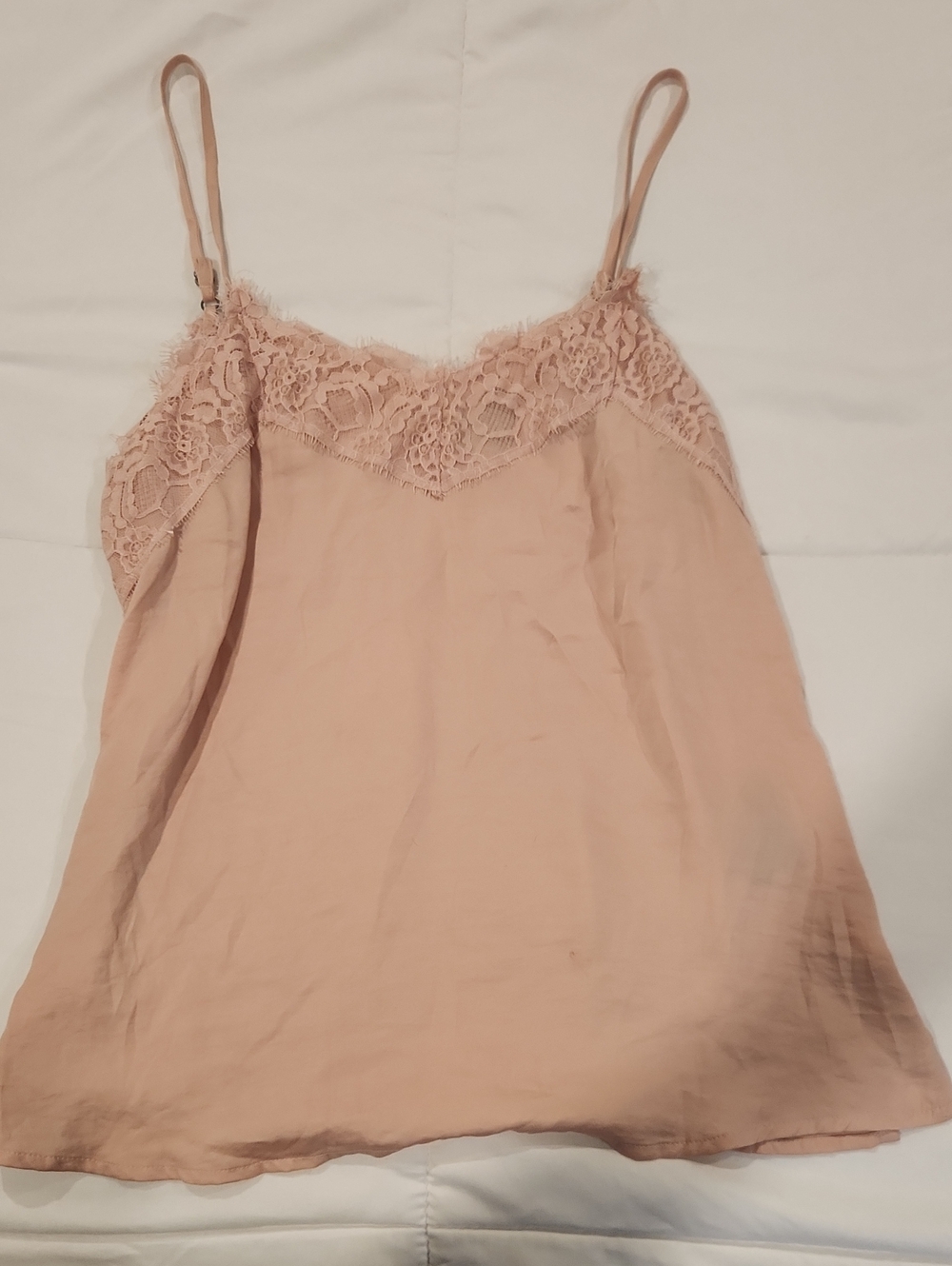 Who What Wear Silky Lace V-Neck Camisole Blush Pink XS